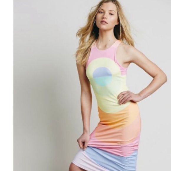 Mara Hoffman Dresses & Skirts - Mara Hoffman Pastel Rainbow Knit Midi Dress